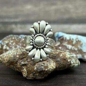 Sterling Silver Western Floral Statement Ring